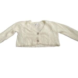 VINTAGE FUR Fuzzy Cream Cropped Cardigan